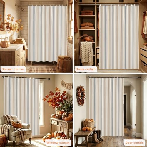 Creamy Beige Stripes Shower Curtain, Gray Taupe Ombre Lines Striped
