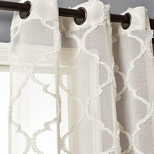 Lush Decor Avon Trellis Grommet Sheer Window Curtain Panels Pair 38" W