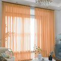 L&TEC Window Brown Sheer Curtains 72 Inches Long 2 Panels Sheer