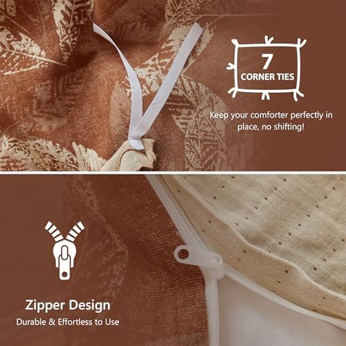 Simple&Opulence Muslin Duvet Cover Set Queen Size, 100% Washed Cotton