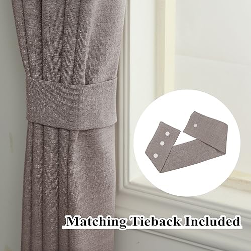 Fcosie Back Tab and Rod Pocket Linen Curtains 84 in Length Room
