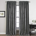 StangH Grey High Ceiling Curtains 120 inches Long Dual Rod Pocket, 2