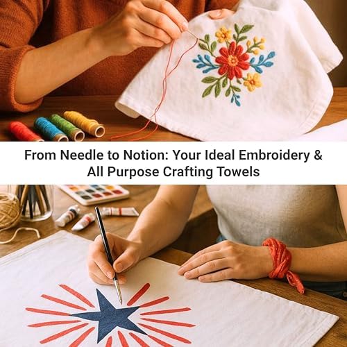 WHITEWRAP Flour Sack Towels| TeaTowel for Crafts| Kitchen Dish Cotton