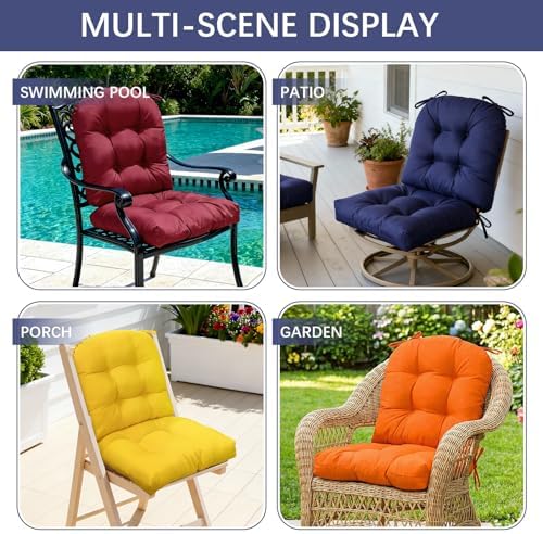 Gnostik 2 Pack Outdoor Wicker Chair Cushions Waterproof Rocking Chair