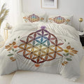 Duvet Covers Reversible Queen Bohemia Flower of Life Flowers Summer