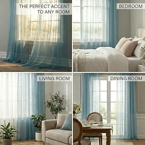 BrylaneHome Bh Studio Sheer Voile Rod-Pocket Panels, Set of 2