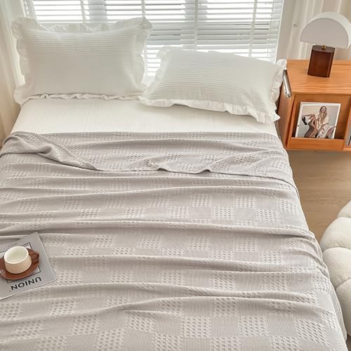 LGYKUMEG 100% Cotton Knitted Throw Blanket 70×79 inch,Lightweight