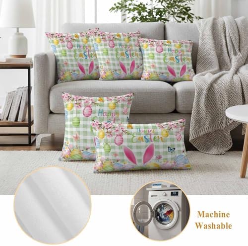 Happy Easter Outdoor Waterproof Throw Pillow Covers 18x18 Set of 2