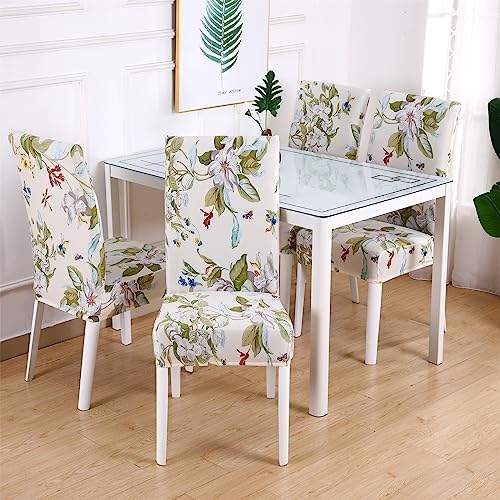 Dining Room Chair Covers Set of 4, Stretch Soft Spandex Removable