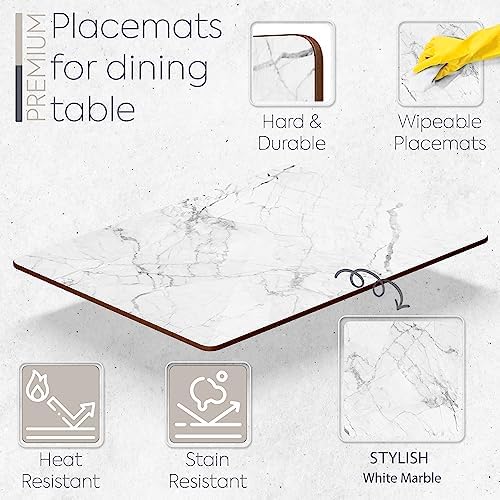 Set of 4 Heat Resistant Cork Placemats for Dining Table with Free Set