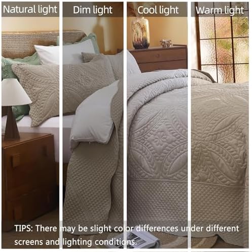 Cmfshape Oversize King Bedspread 128"x120",3 Piece California King