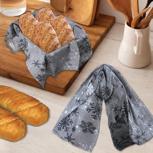 Urban Villa Kitchen Towels Cotton Dish Towels 20”x30” (Set of 6) Grey