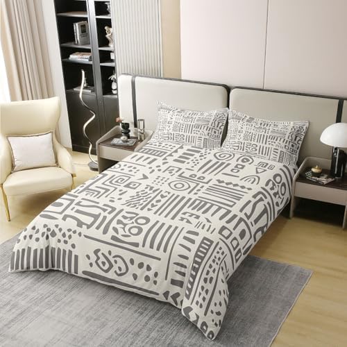 Boho Aztec Comforter Cover Queen Size Bohemian Geometric 100% Cotton