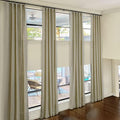 ChadMade 96 Inches Long Linen Curtains, 2 Panels 52Wx96L Taupe Grey