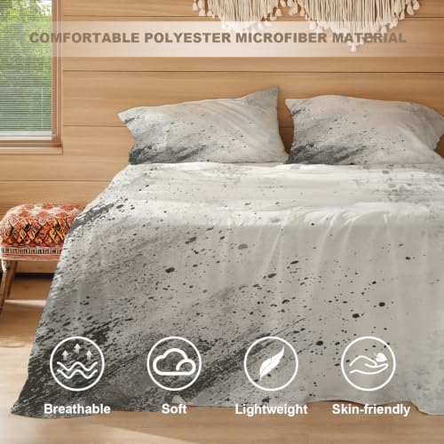 Abstract Art Monochromatic Twin XL Sheet Set, Artistic Splatter
