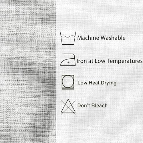 Hiasan 60 x 120 Inch Faux Linen Rectangle Tablecloth, Light Grey