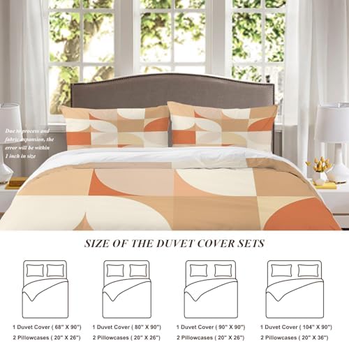 Shrahala Geometric Shapes Warm Tones 100% Cotton Duvet Cover Set King