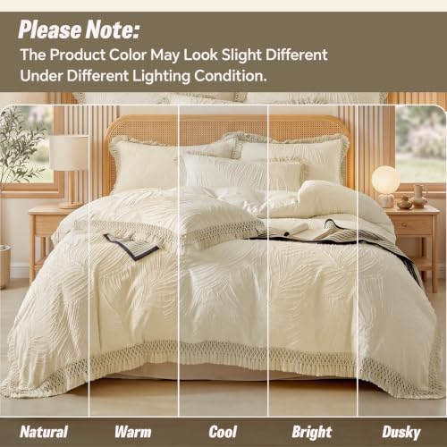 MURT Boho Duvet Cover Set Queen, Soft Vintage Boho Bedding Comforter