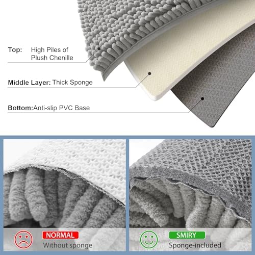 Smiry Bathroom Rugs 59X20, Luxury Chenille Extra Soft Absorbent Bath