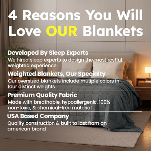 HomeSmart Weighted Blanket Queen Size 50 lb - The Heaviest Weighted
