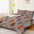 Grey Duvet Cover Queen 91" x 91" Size, Reversible Duvet Cover Set with