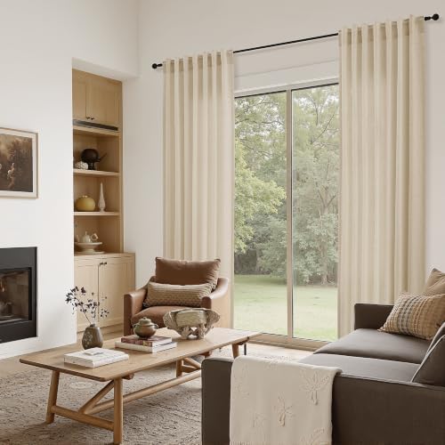 Naturoom Linen Curtains 96 Inch Long 8ft for Living Room Burlywood 2