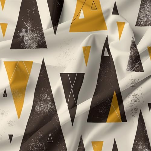 Beige Duvet Cover King Size Modern Geometric Yellow Reversible