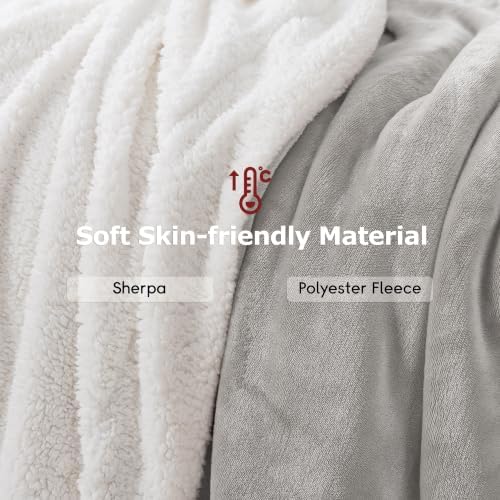 WDCOZY Sherpa Fleece Throw Blanket 60"x80", Soft Bed Blankets, Light