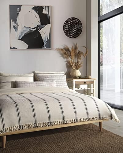 Handmade Undyed Natural Pure Cotton California King Bedspread with