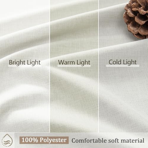 Blackout Curtains for Bedroom 63 Inch Length Cream Beige 2 Panels