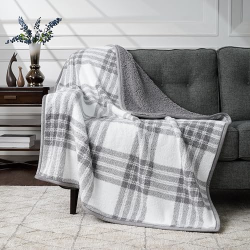 Reversible Soft Sherpa Throw Blanket - Cute and Cozy Thick Throw for