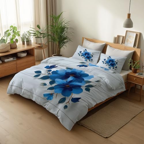 King Duvet Cover Set Ultra Soft Breathable Microfiber Comforter Cover