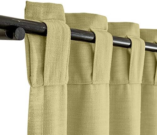 TWOPAGES Decorative Elegant Back Tab Curtain for Living Room, Solid