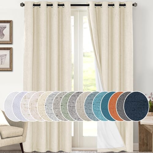 PrinceDeco 100% Blackout Curtains 108 Inches Long 2 Panels Set for
