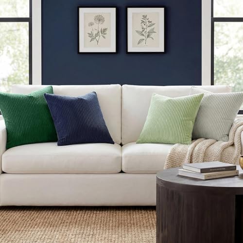 Softalker Throw Pillow Covers 18x18, Set of 2 Decorative Soft Corduroy