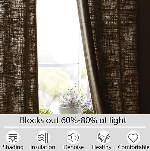 Macochico Light Filtering Curtains 108 Inches Long Linen Drapery