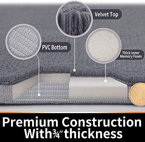 Yimobra Memory Foam Bath Mat Set, 2 Piece, Cream White