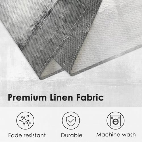 Emvency Farmhouse Placemats Set of 4, 12x18 Inch, Light Gray and Dark