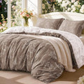 Love's cabin Floral Comforter Set Cute Bedding Queen Reversible Light