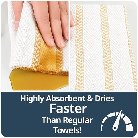 LANE LINEN Hand Towels for Kitchen 100% Cotton Absorbent 4 Pack