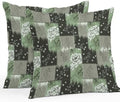Olive Green Florals Outdoor Pillow Covers 18"x18" Set of 2,Waterproof
