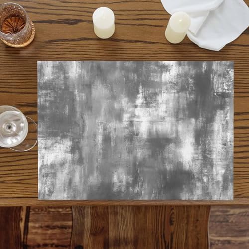 Modern Minimalist Placemats Set of 8, Cotton Linen Fabric Place Mats