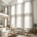 Fcosie Extra Long Linen Blend Curtains for High Ceiling, Light