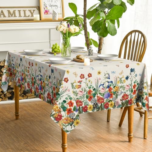 Horaldaily Spring Tablecloth 60 x 60 Inch Square Floral Flowers
