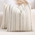 Boho Jacquard Throw Pillow Covers 20x20 Inch Set of 2 Beige Green