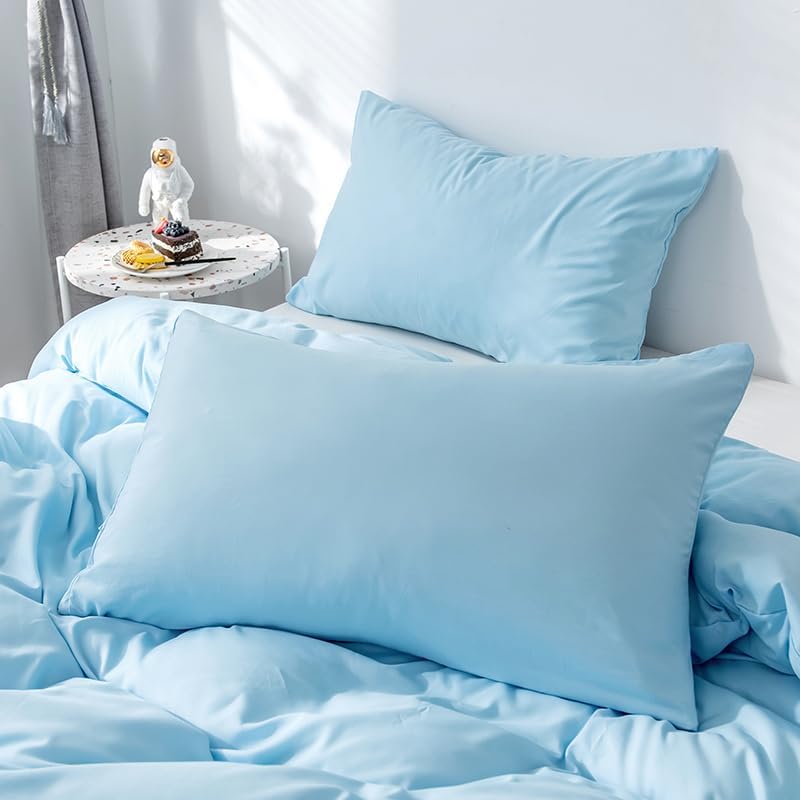 Textured Solid Duvet Cover Set,Microfiber Bedding, Soft Comforter