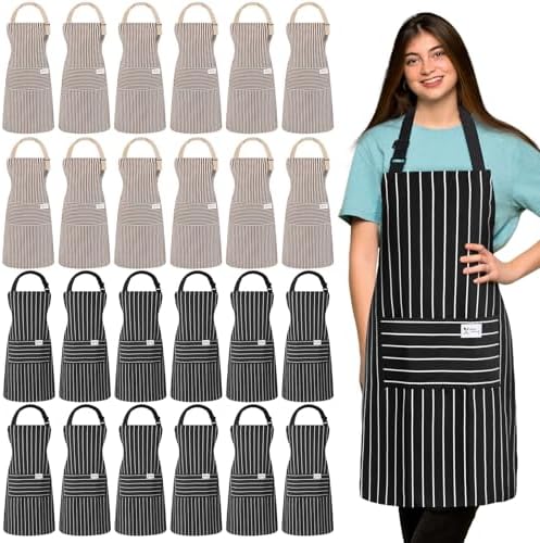 Janmercy 24 Pcs Aprons for Women Men