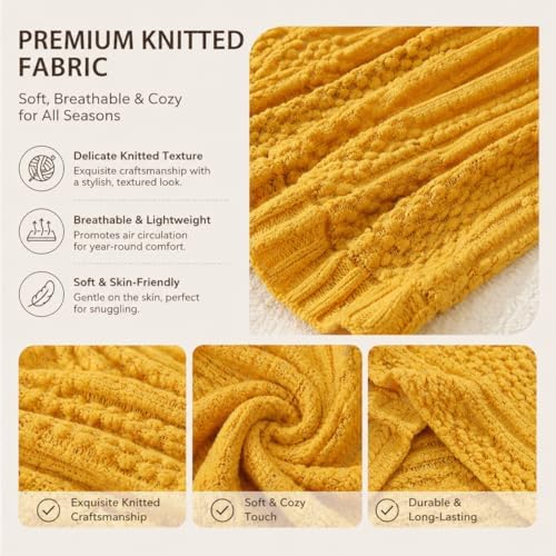 50x60 Inches Throw Blanket - Soft and Breathable Cotton Throw Blanket