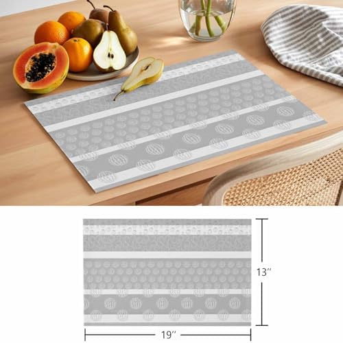 Placemats Set of 8, Farm Fruits Woven Placemat, Linen Place Mats for