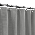 Barossa Design Waffle Weave Shower Curtain Fabric 60 x 72 Inch, Gray